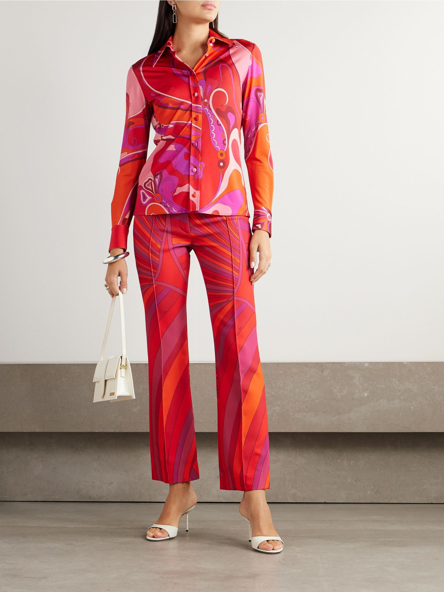 Printed satin-jersey shirt Pink - 2