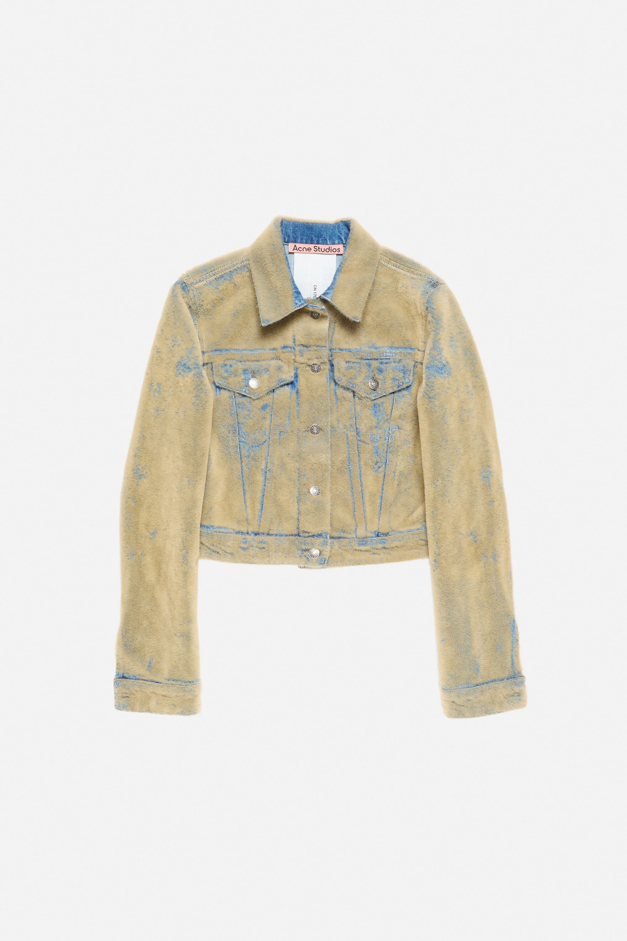 Flocked denim jacket - Blue/beige - 6