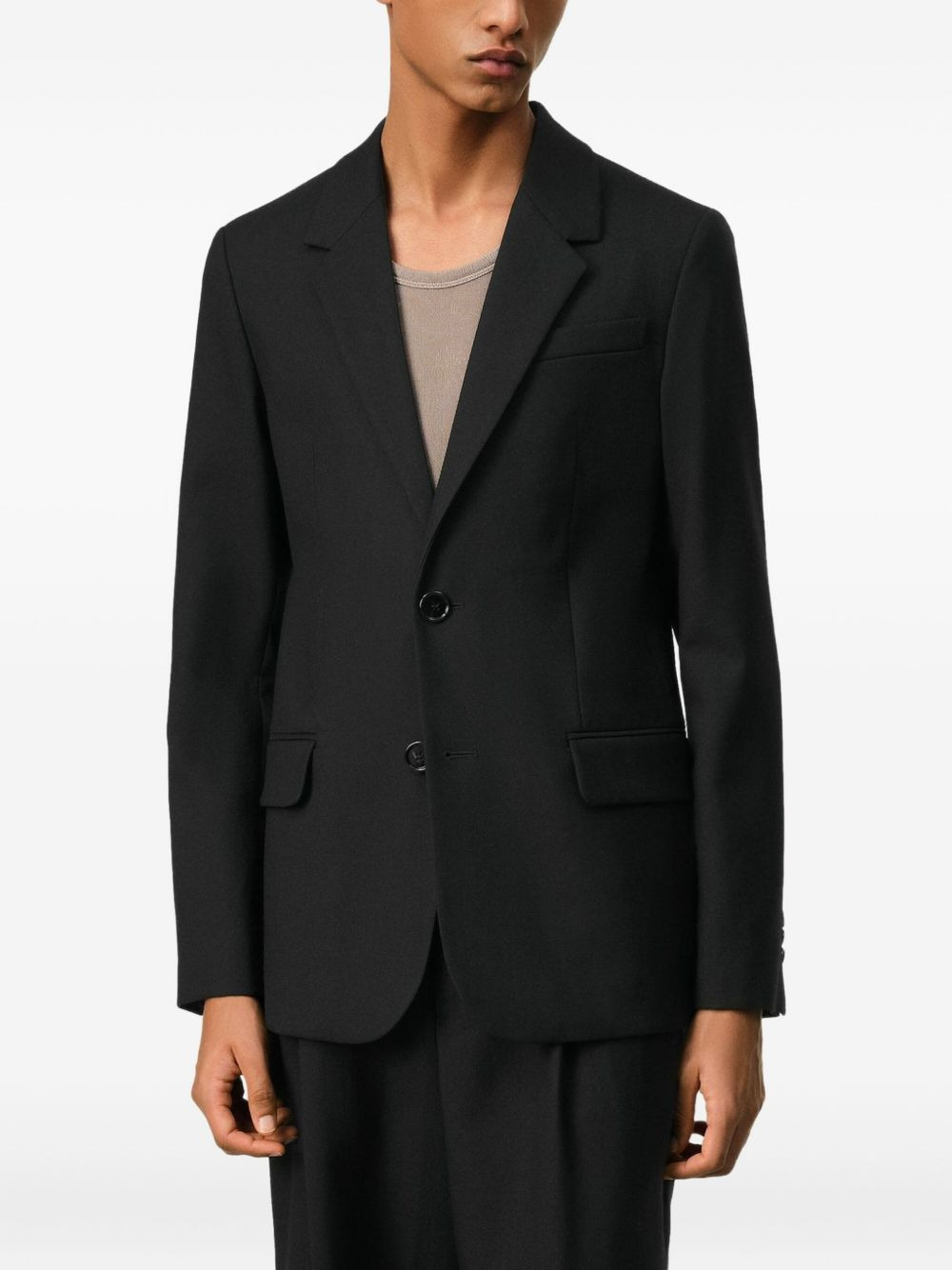 single breasted virgin wool blazer - 5
