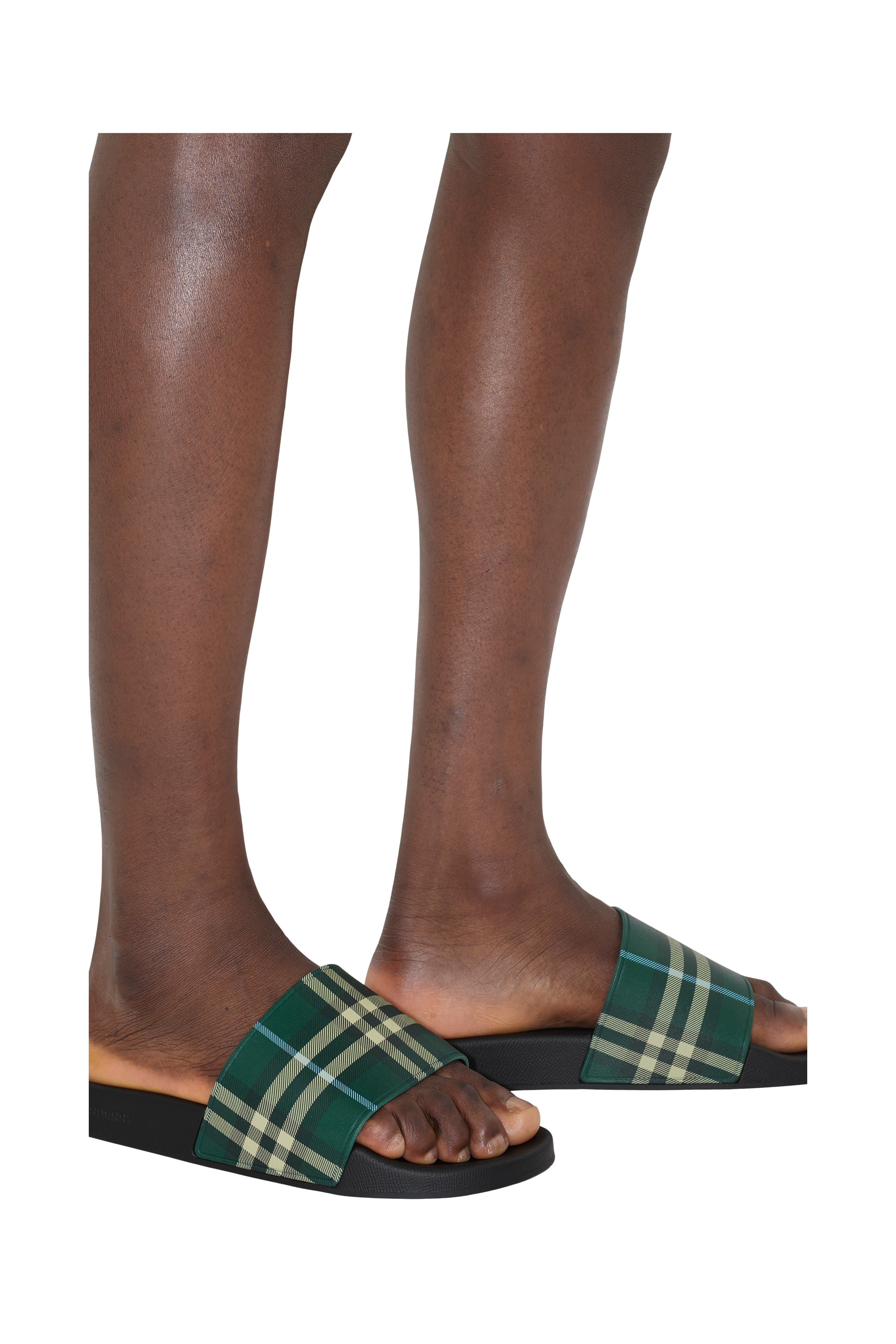 burberry Check Slides in Leaf at Nordstrom - 2