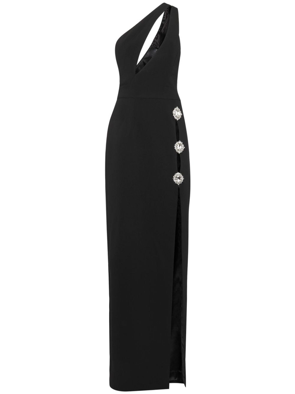 brooch-embellished cady maxi dress - 1