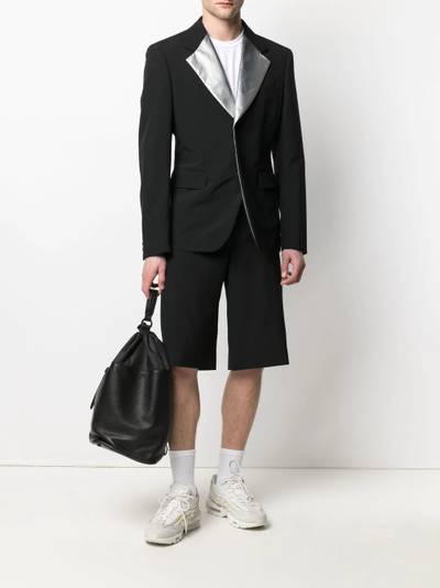 Comme des Garçons Homme Plus single-breasted metallic lapel blazer outlook