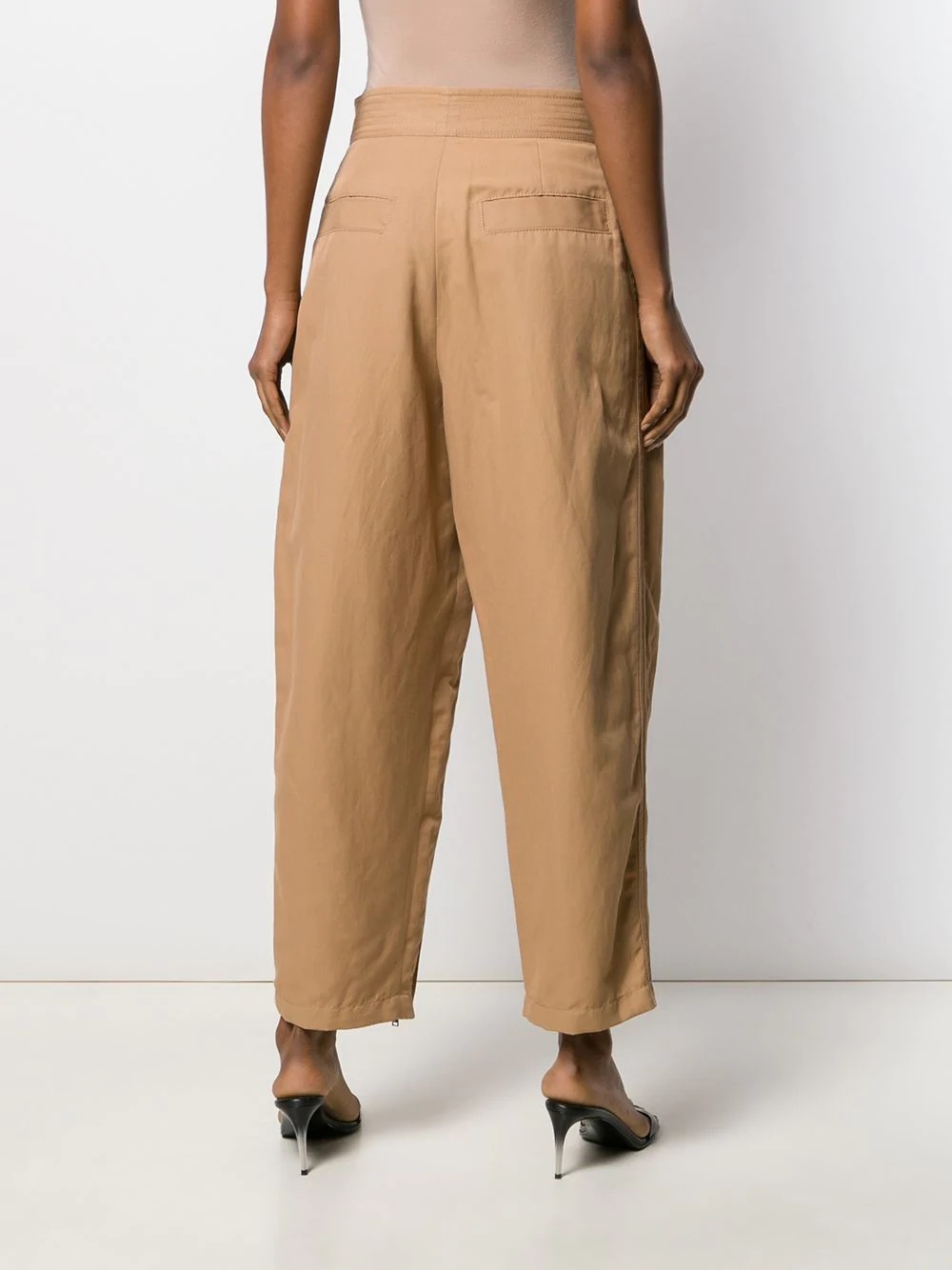 zipped-layer wide leg trousers - 4