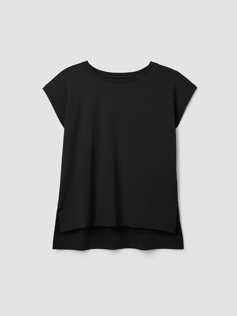 Organic Cotton Interlock Jewel Neck Sleep Tee - 1