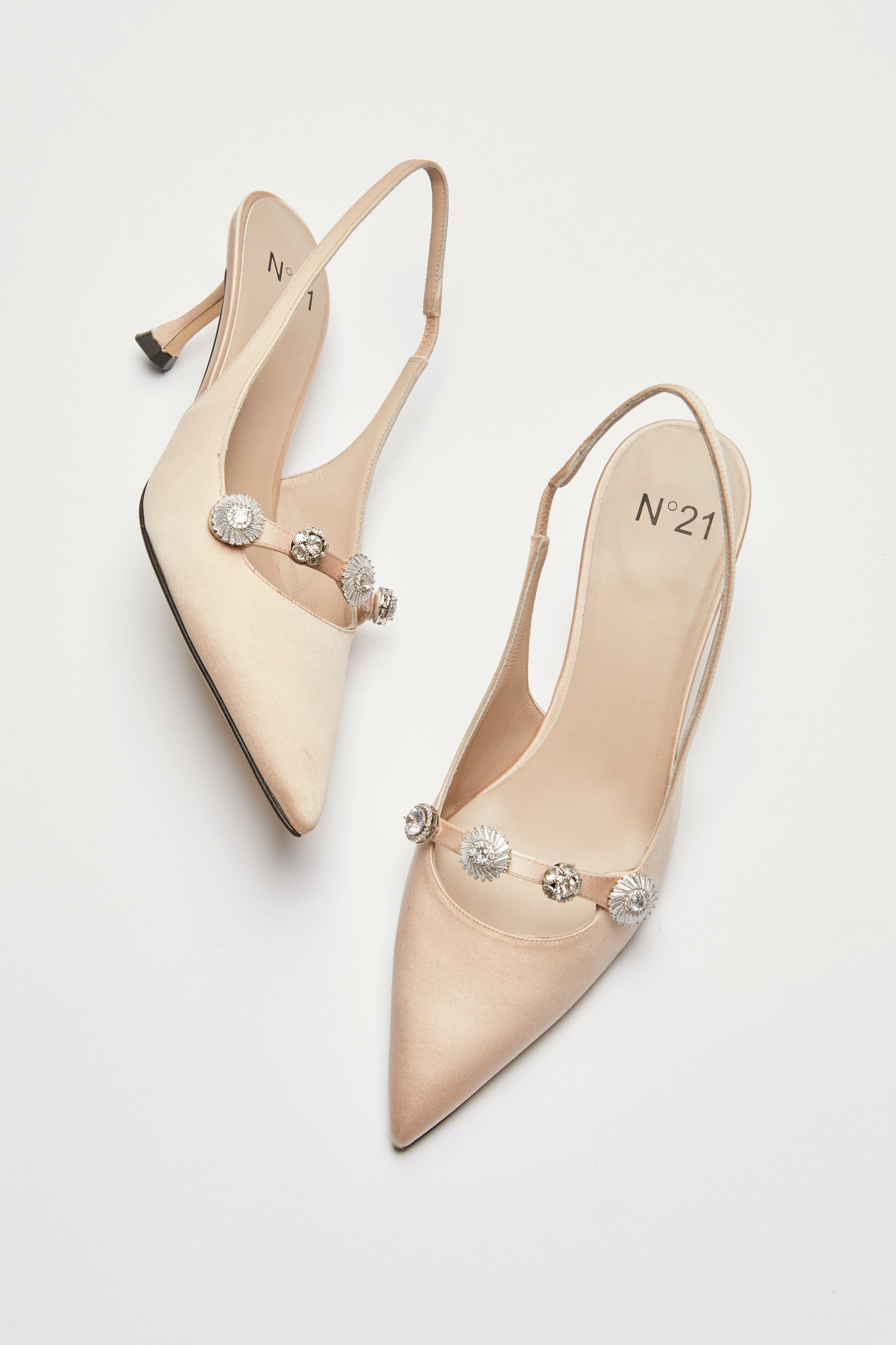 SATIN SLINGBACK WITH JEWEL DETAILS - 5
