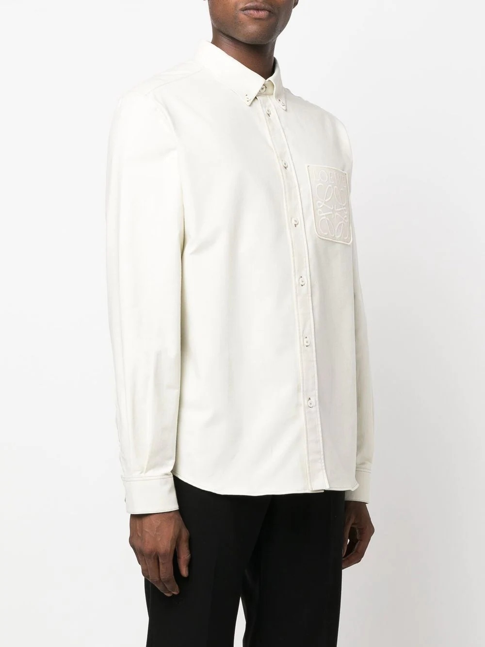 embroidered-logo long-sleeve shirt - 3