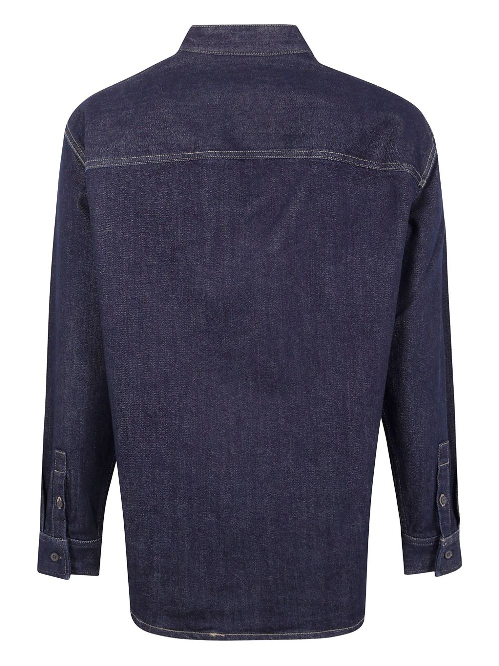 stand-collar denim shirt - 2