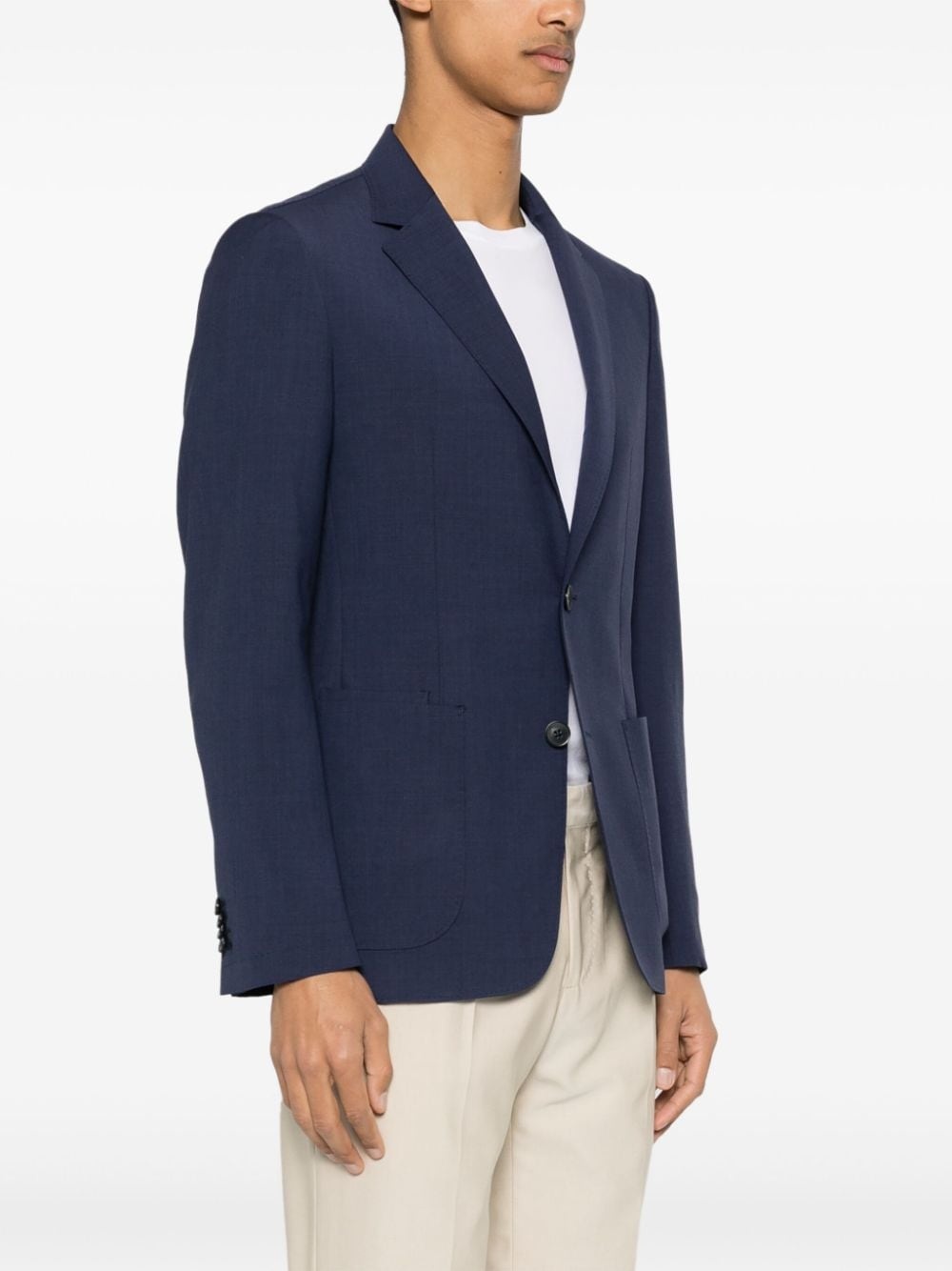 single-breasted wool blazer - 3