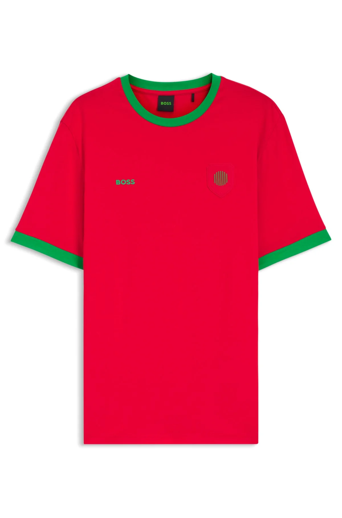 STRETCH-COTTON T-SHIRT WITH COUNTRY FLAG AND LOGO - 1