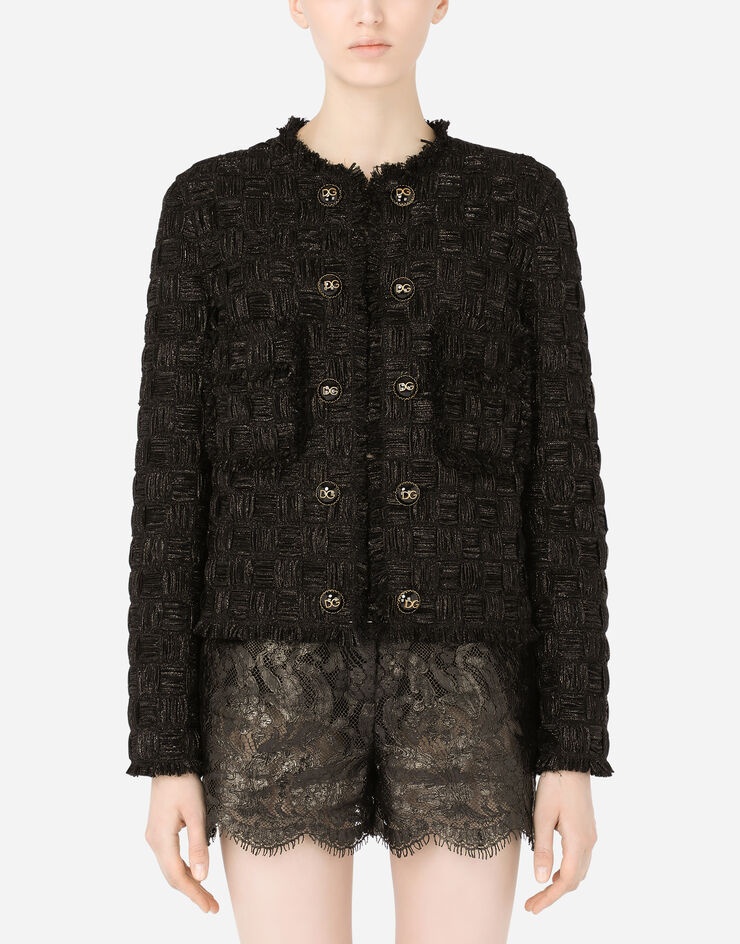 Lamé jacquard Gabbana jacket with cabochon DG buttons - 1