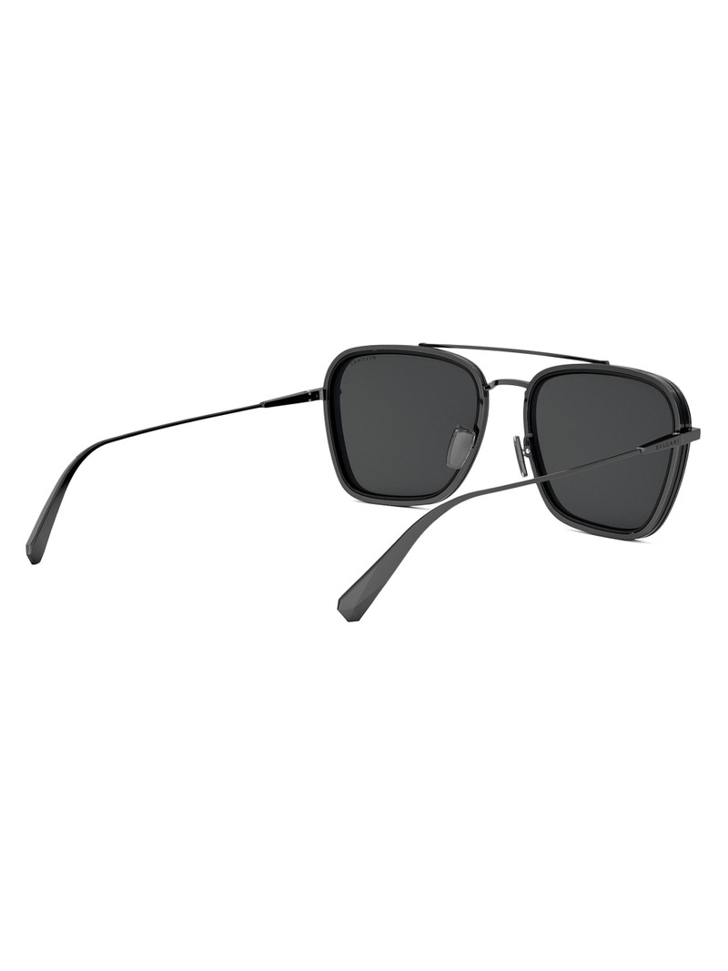 Men's B. ZERO1 55MM Square Sunglasses - Ruthenium Dark Grey Polarized 6