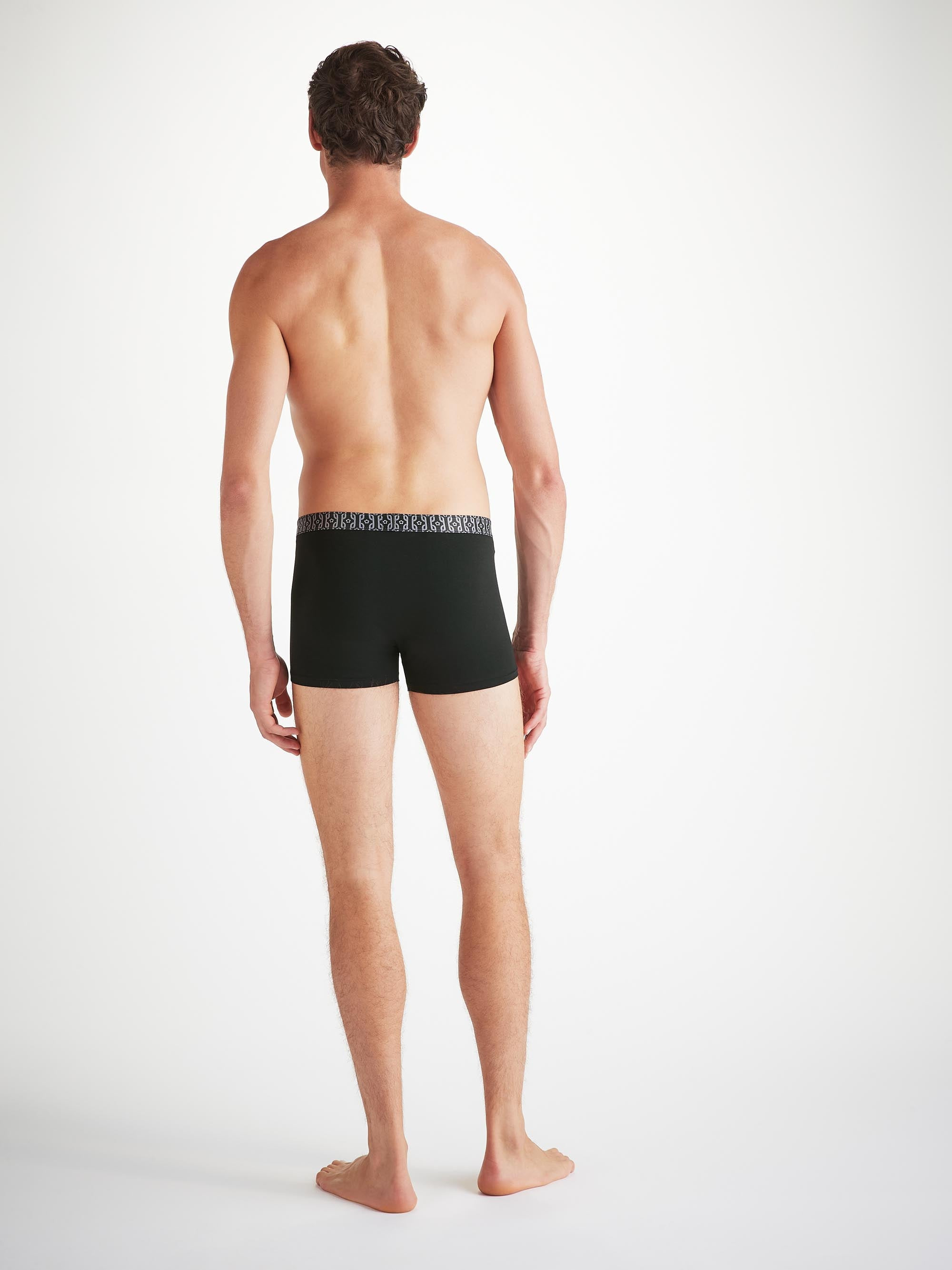 Men's Boxer Briefs Pima Cotton Stretch Black Rope Print - 4