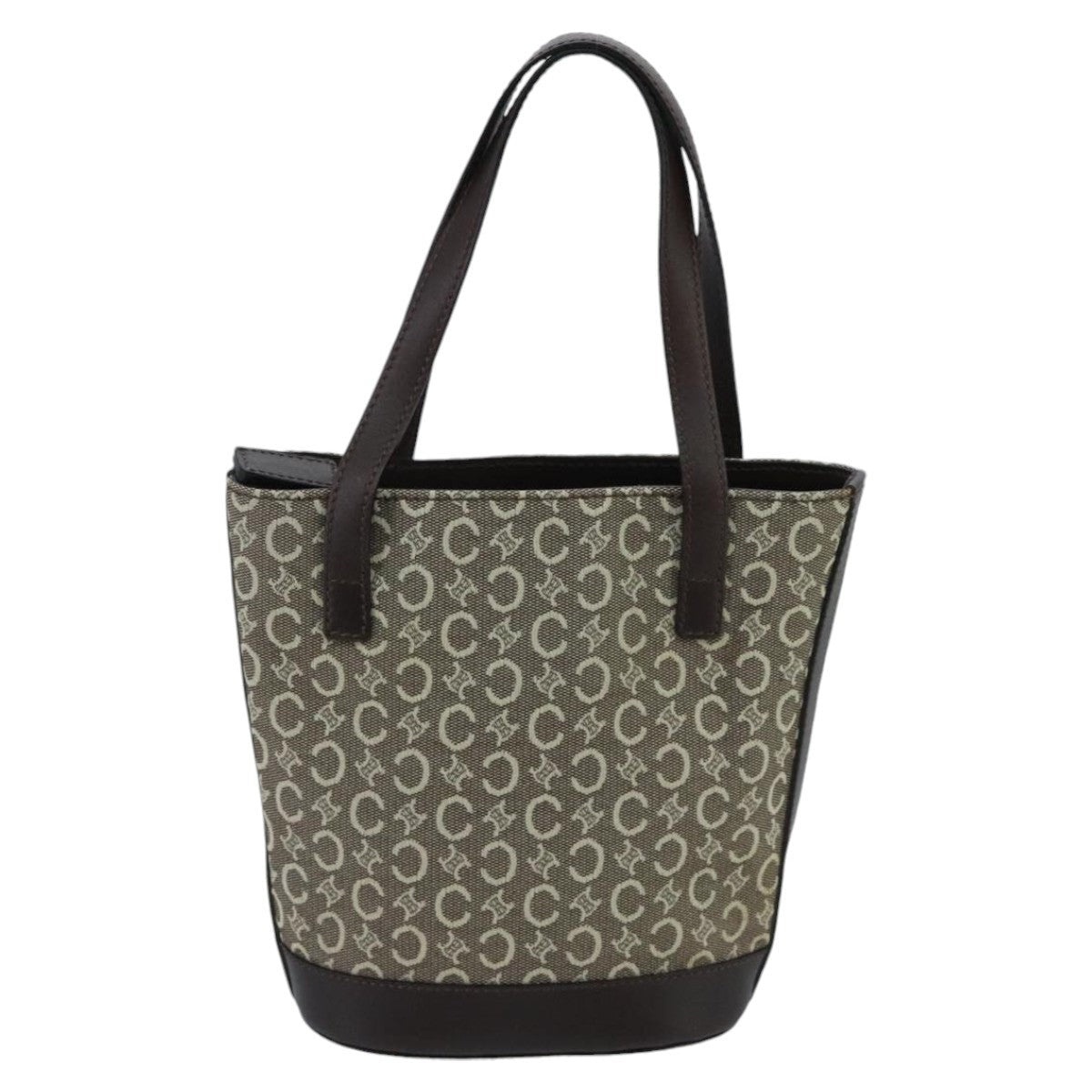 CELINE C Macadam Canvas Hand Bag Brown Gold - 13