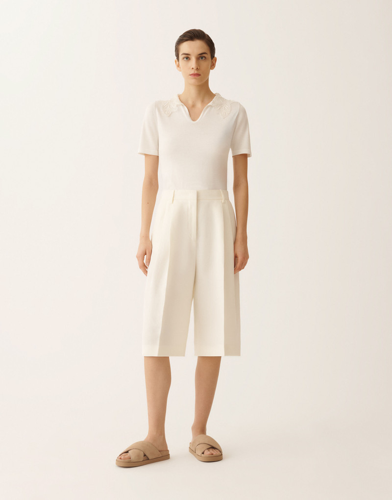 Fluid linen and viscose Bermuda shorts 3