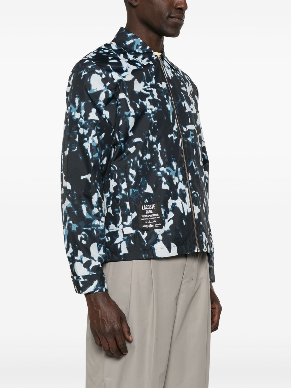abstract-print shirt jacket - 3