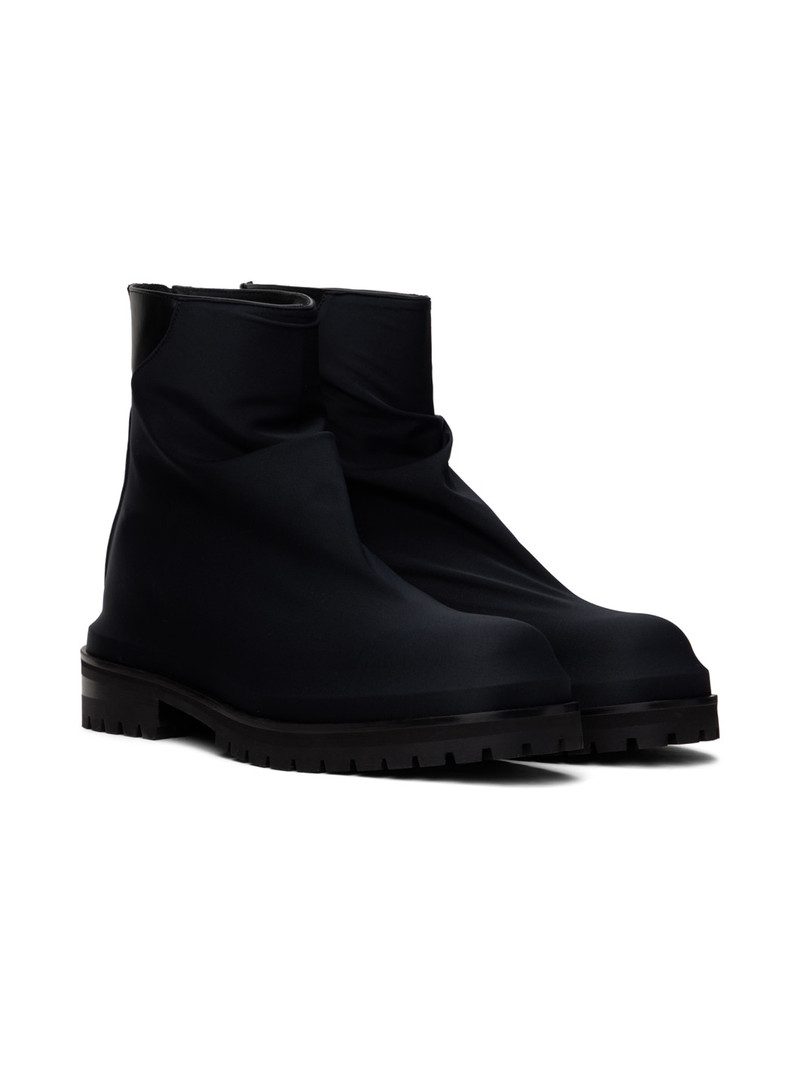 Black Pleated Marathon Boots 4