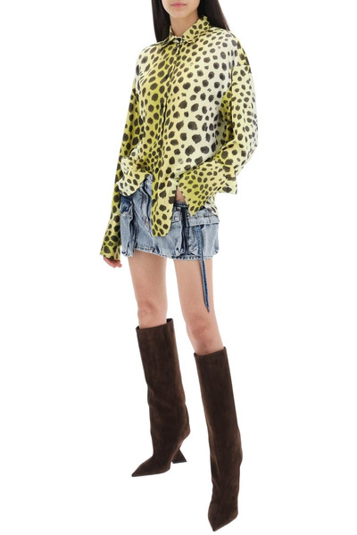 THE ATTICO ELIZA CHEETAH PRINT SATIN SHIRT outlook