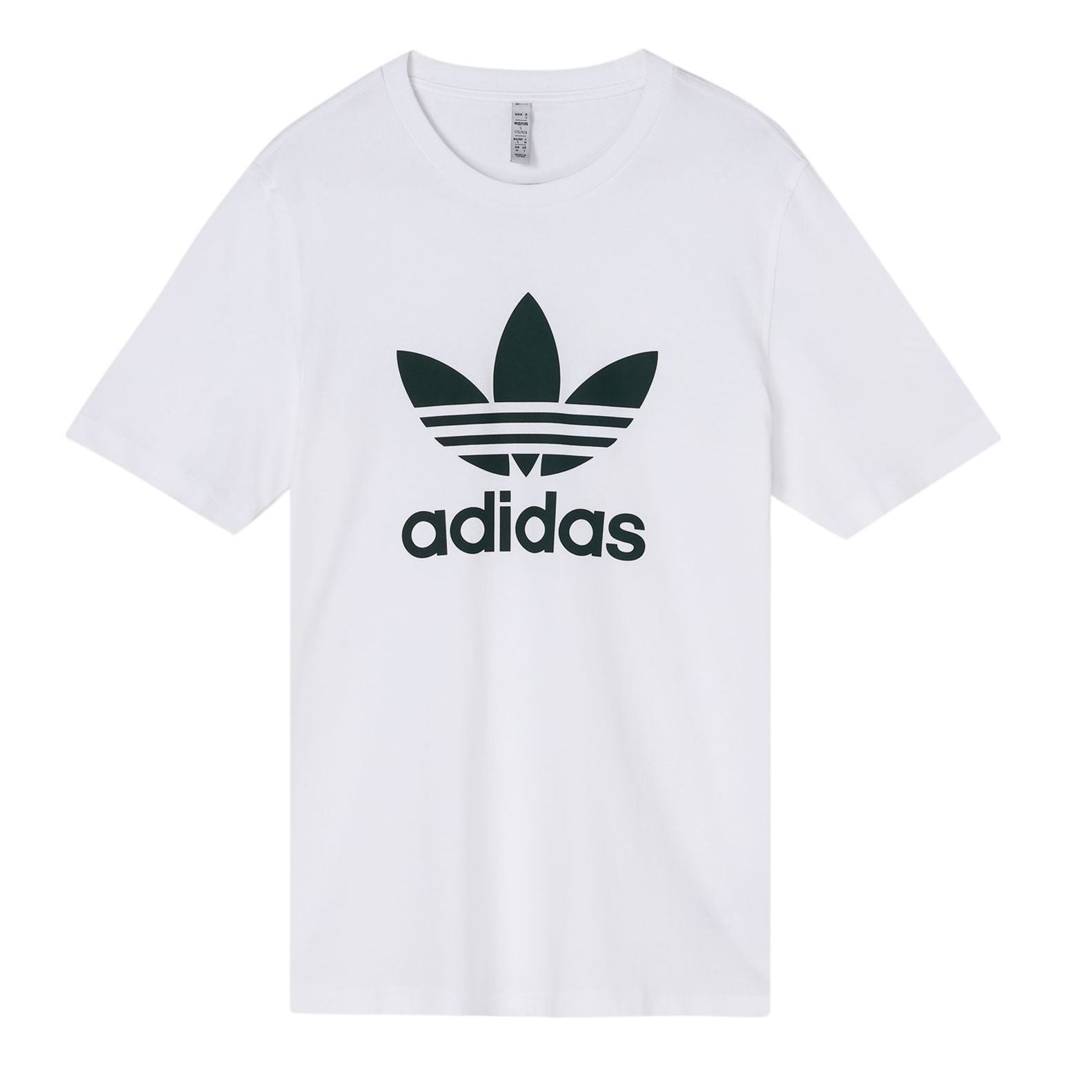 Men's adidas originals Trefoil Large Logo Printing Round Neck Short Sleeve White T-Shirt HK5227 - 1