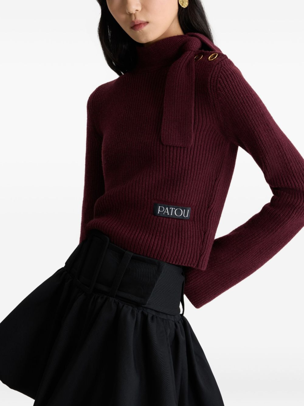 scarf-collar sweater - 4