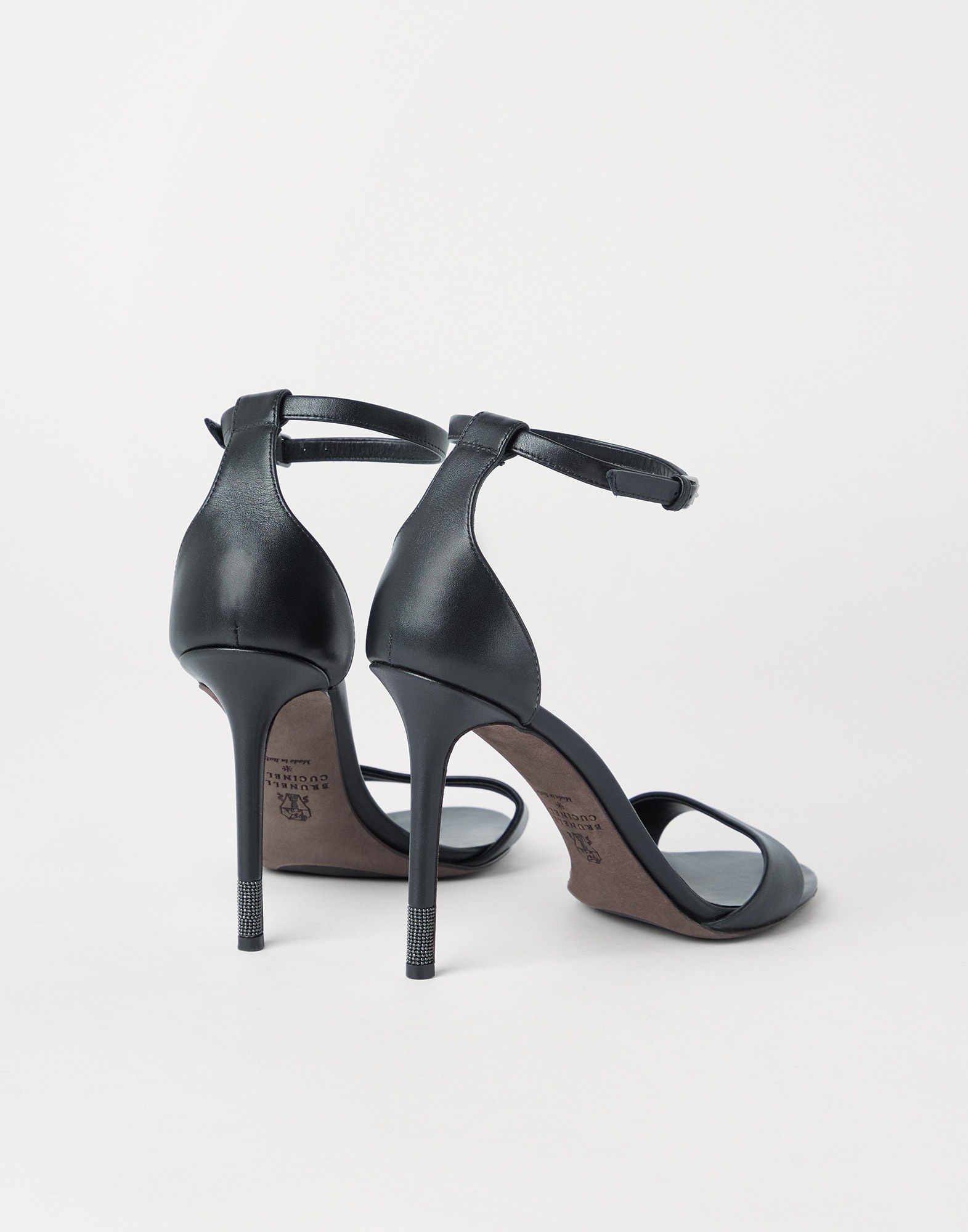 Nappa leather heels with monili - 2
