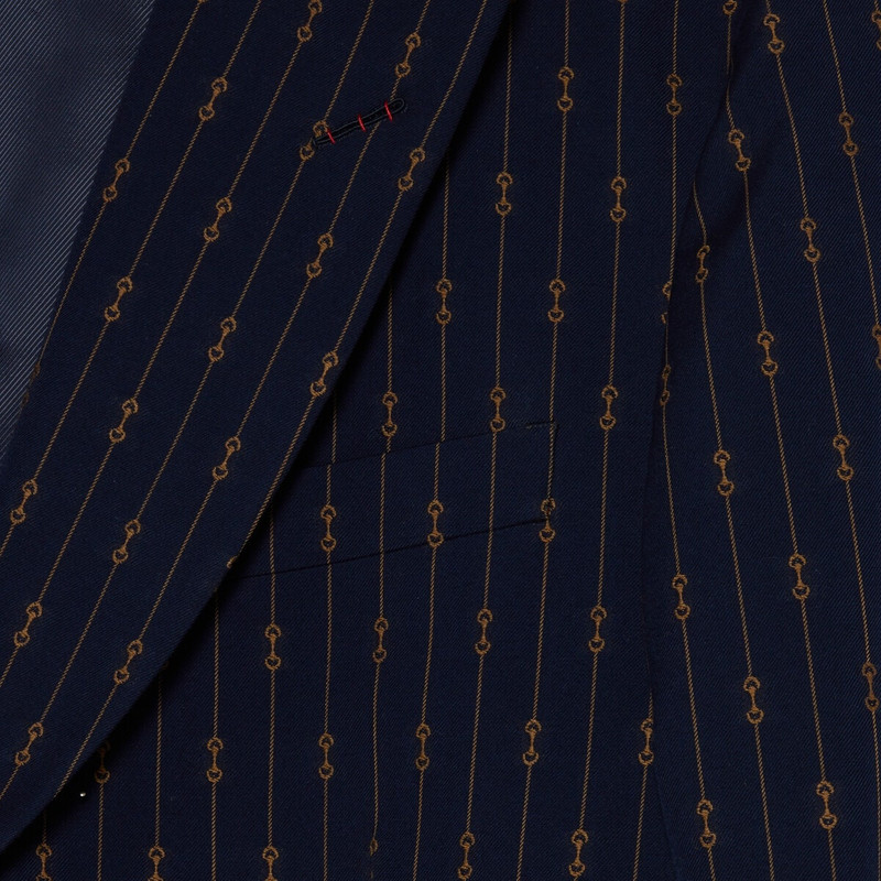 Horsebit striped wool formal suit 6