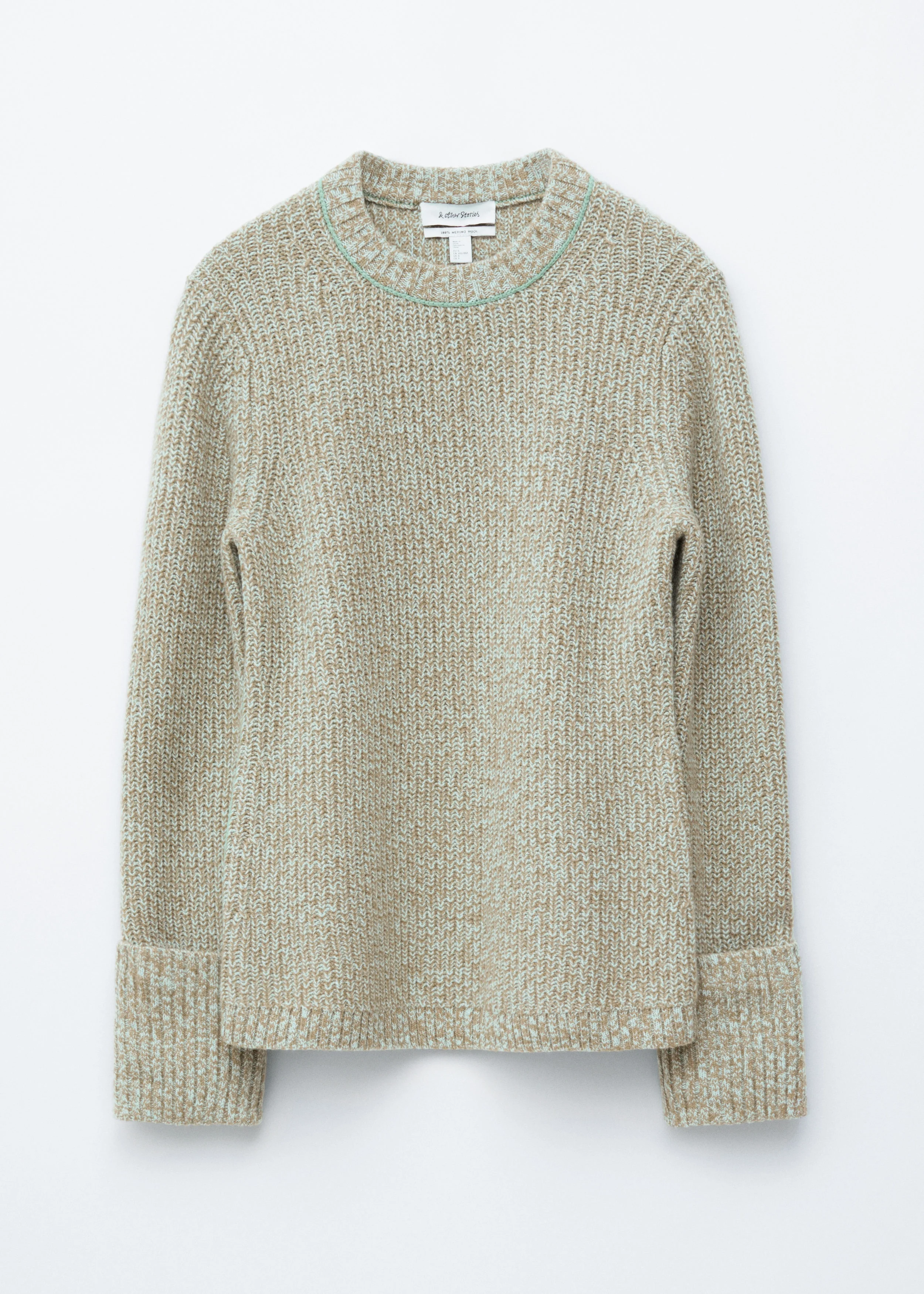 Accent-Stitch Merino Wool Jumper - 1