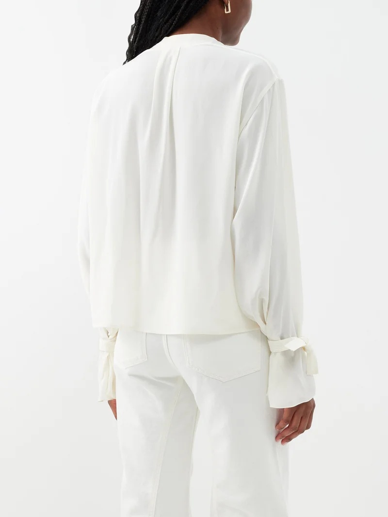 Pleated silk blouse - 5