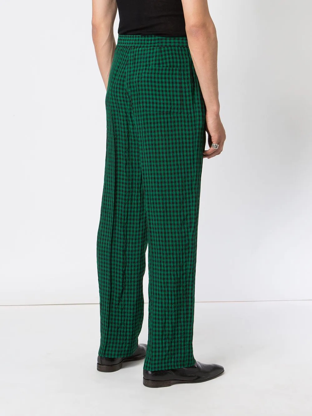 straight check trousers - 4