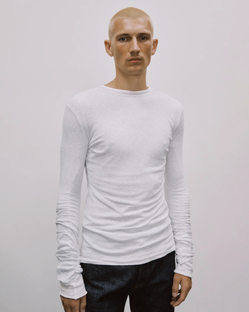 entire studios SHEER LONG SLEEVE HEATHER GREY outlook