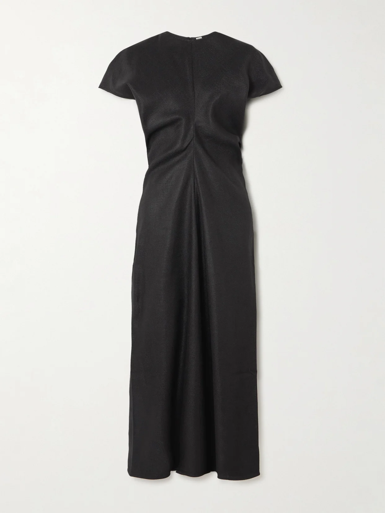 Gathered Woven Midi Dress - 1