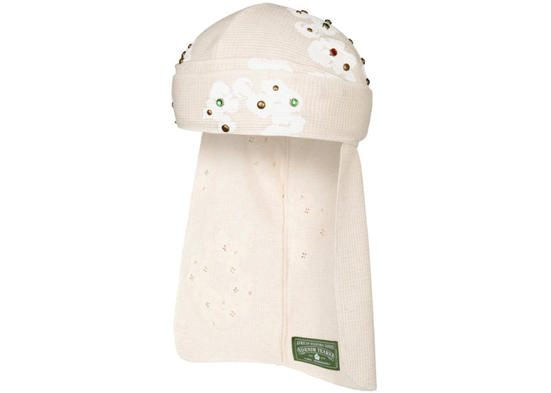 DENIM TEARS Denim Tears Rhinestone Cotton Wreath Durag Oatmeal outlook