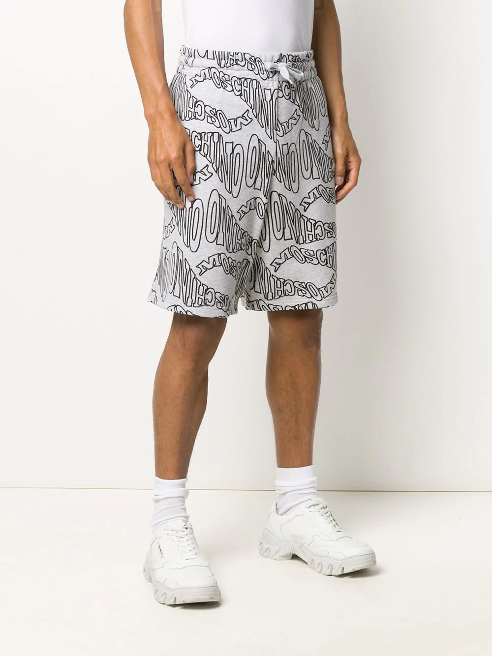 logo print track shorts - 3