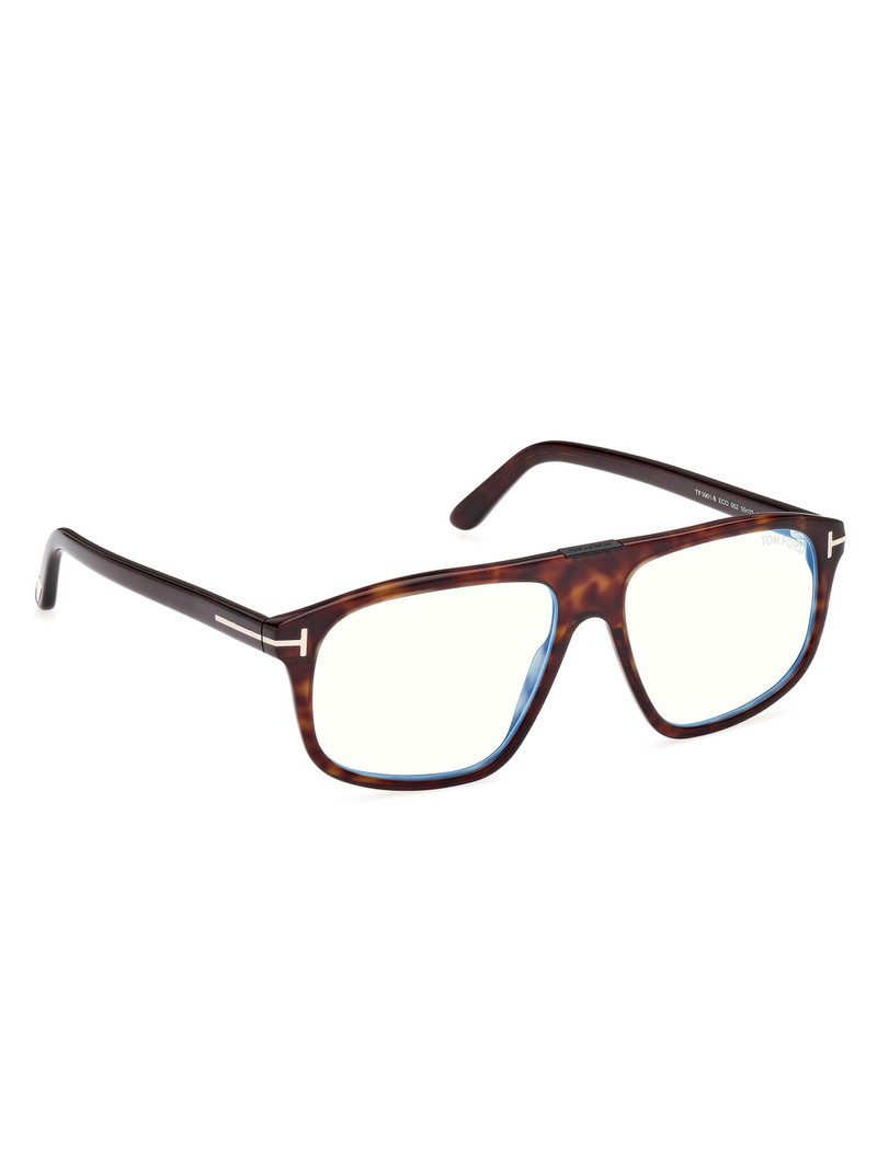 Men's 55MM Pilot Blue Block Glasses - Dark Havana Blue 8
