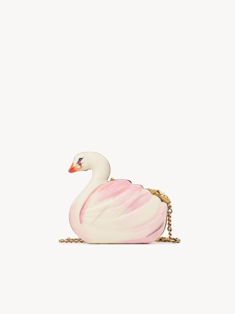 CHLOÉ TROPICUS SWAN MINAUDIÈRE IN PRINTED LEATHER 1
