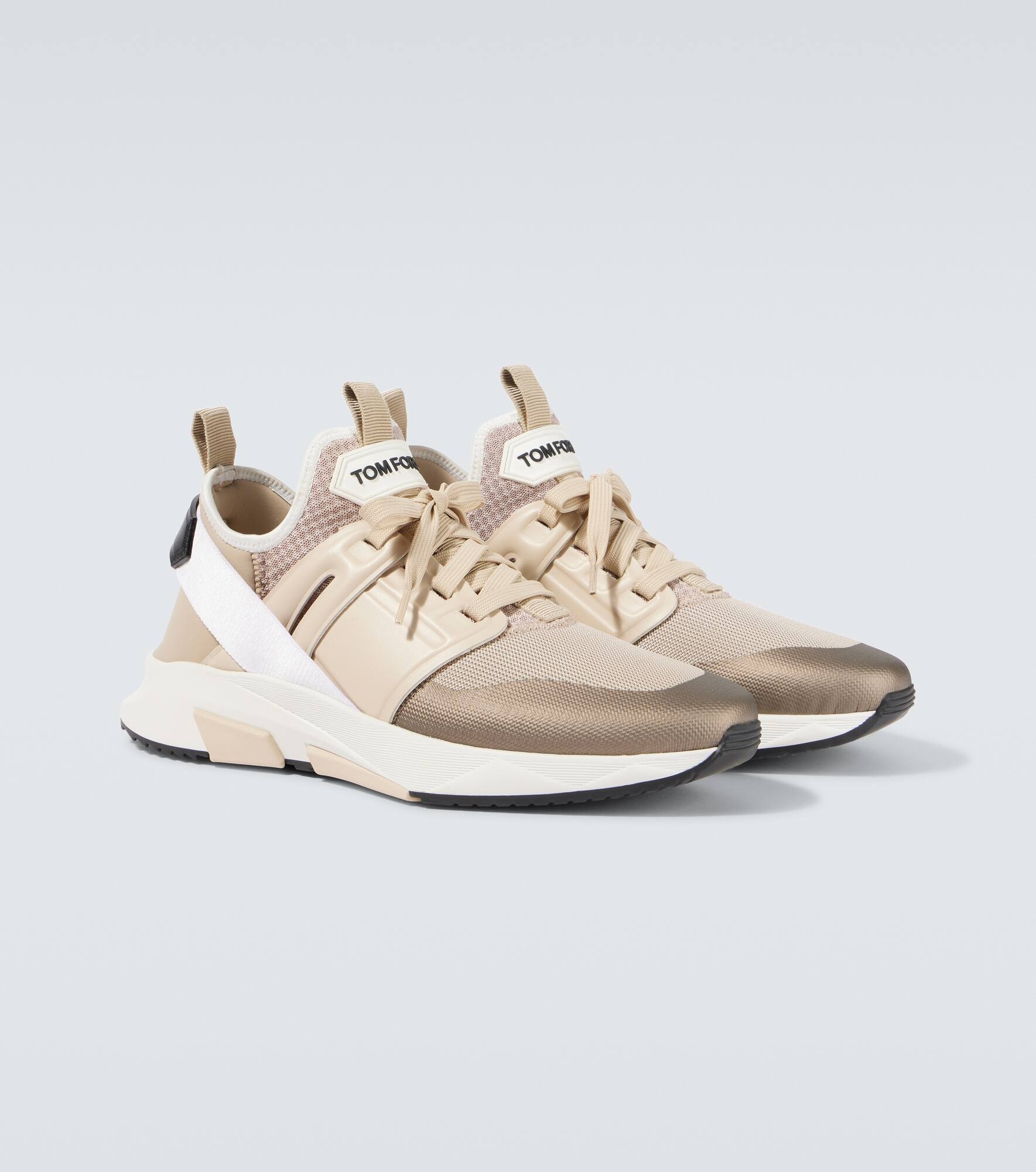 Jago leather-trimmed sneakers - 5