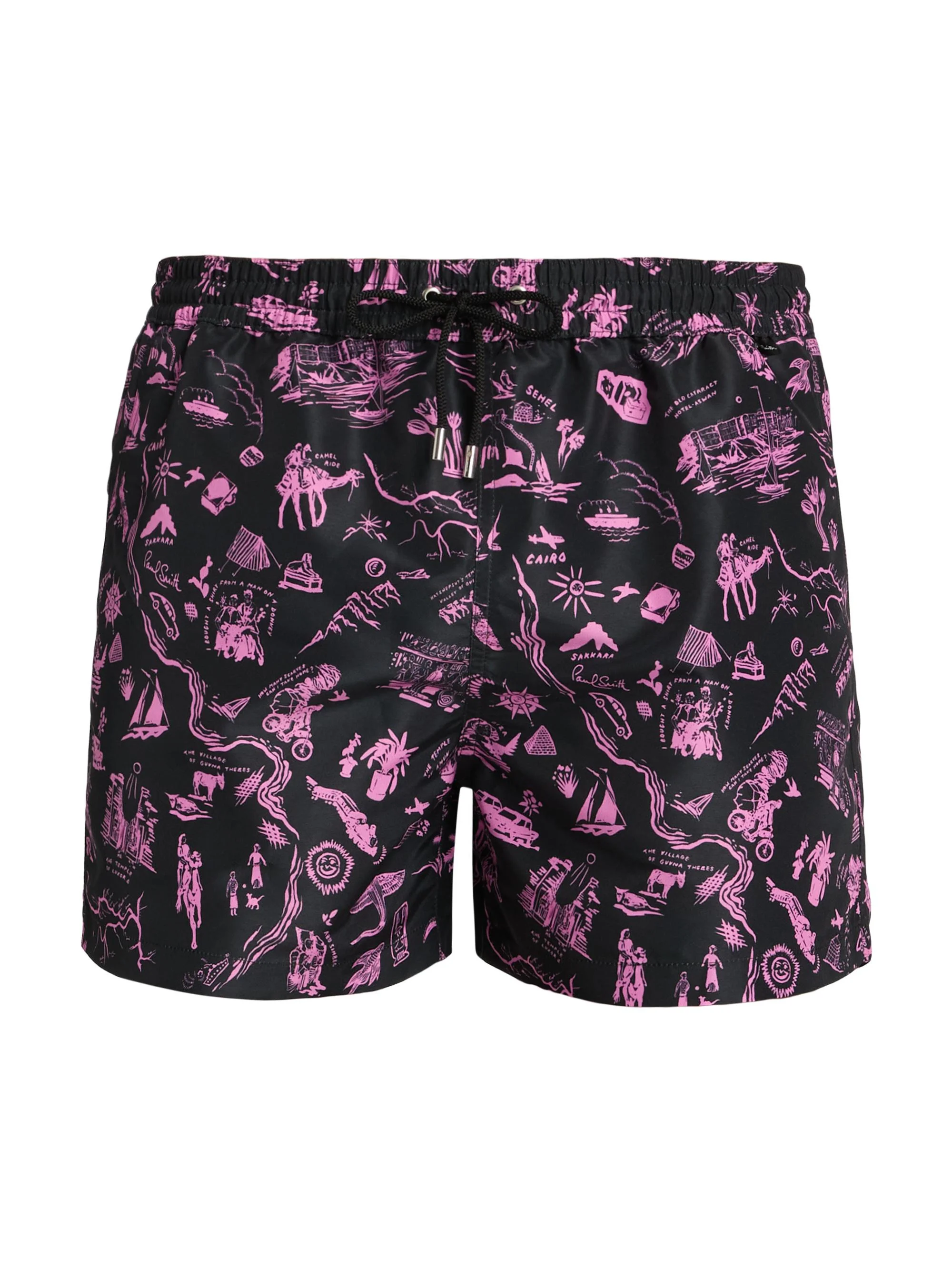 Men's Travel Stories Swim Shorts - Bubblegum Raspberry - 1