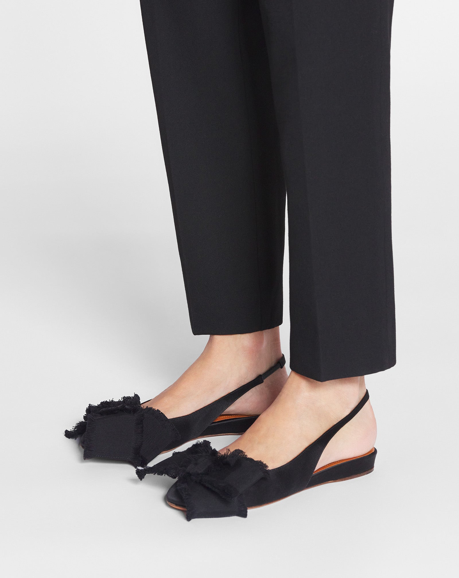 SLINGBACK BALLERINA FLAT IN SATIN - 6