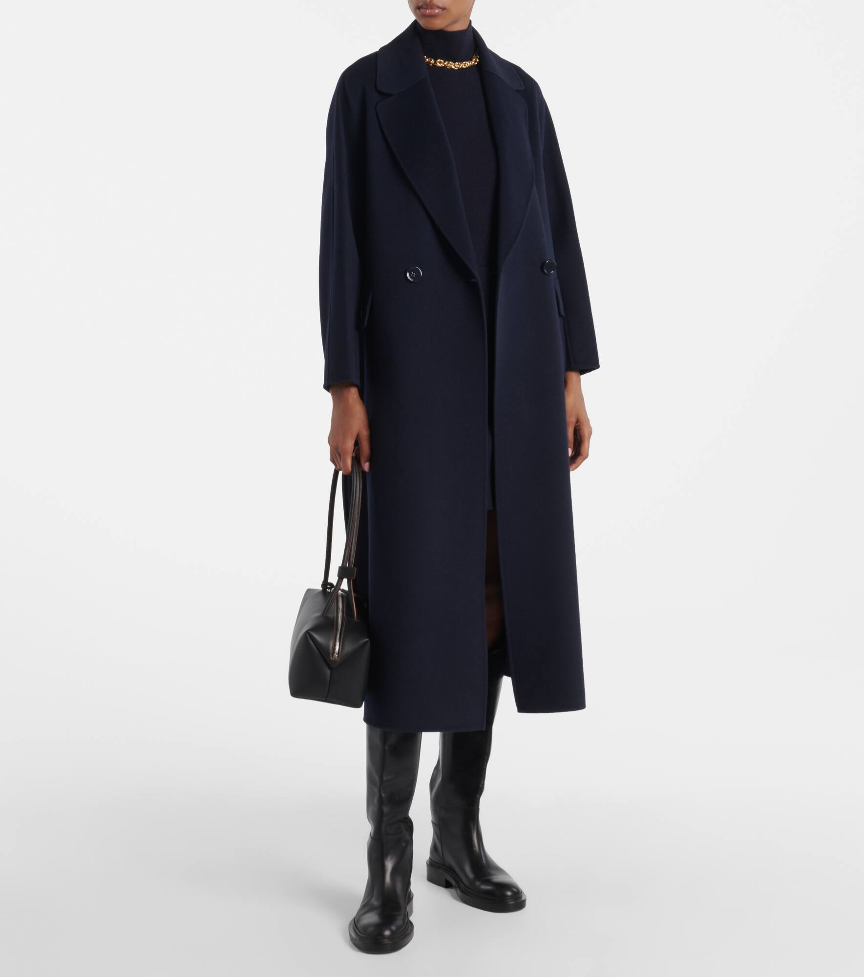 Belted virgin wool coat - 2