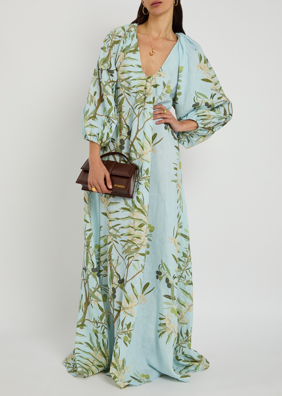 Bernadette Georgio Printed Linen Maxi Dress - 4