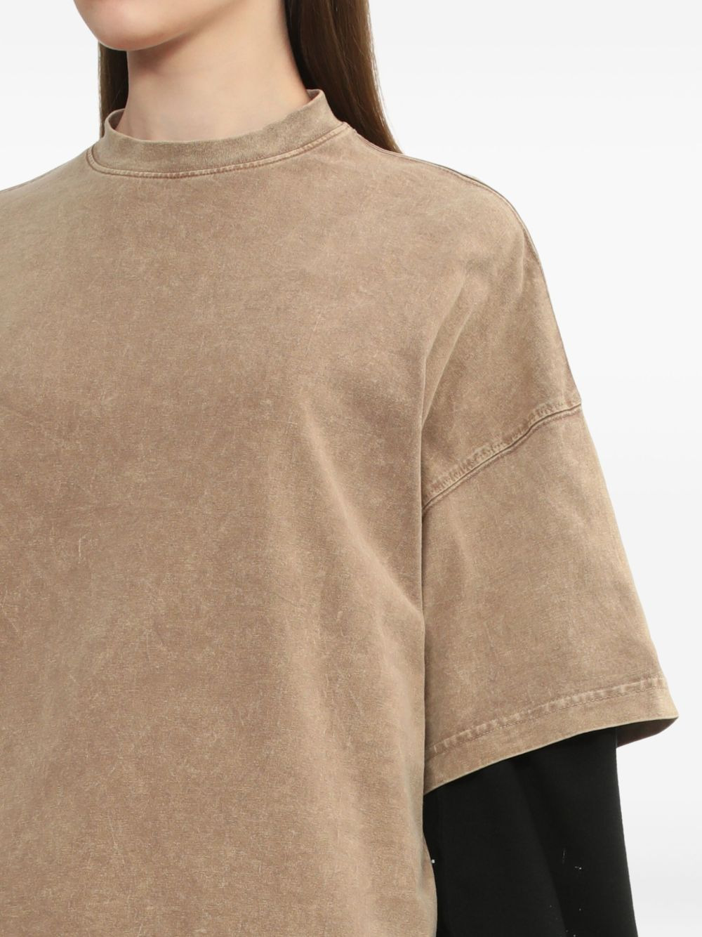 double-layered acid-wash T-shirt - 5