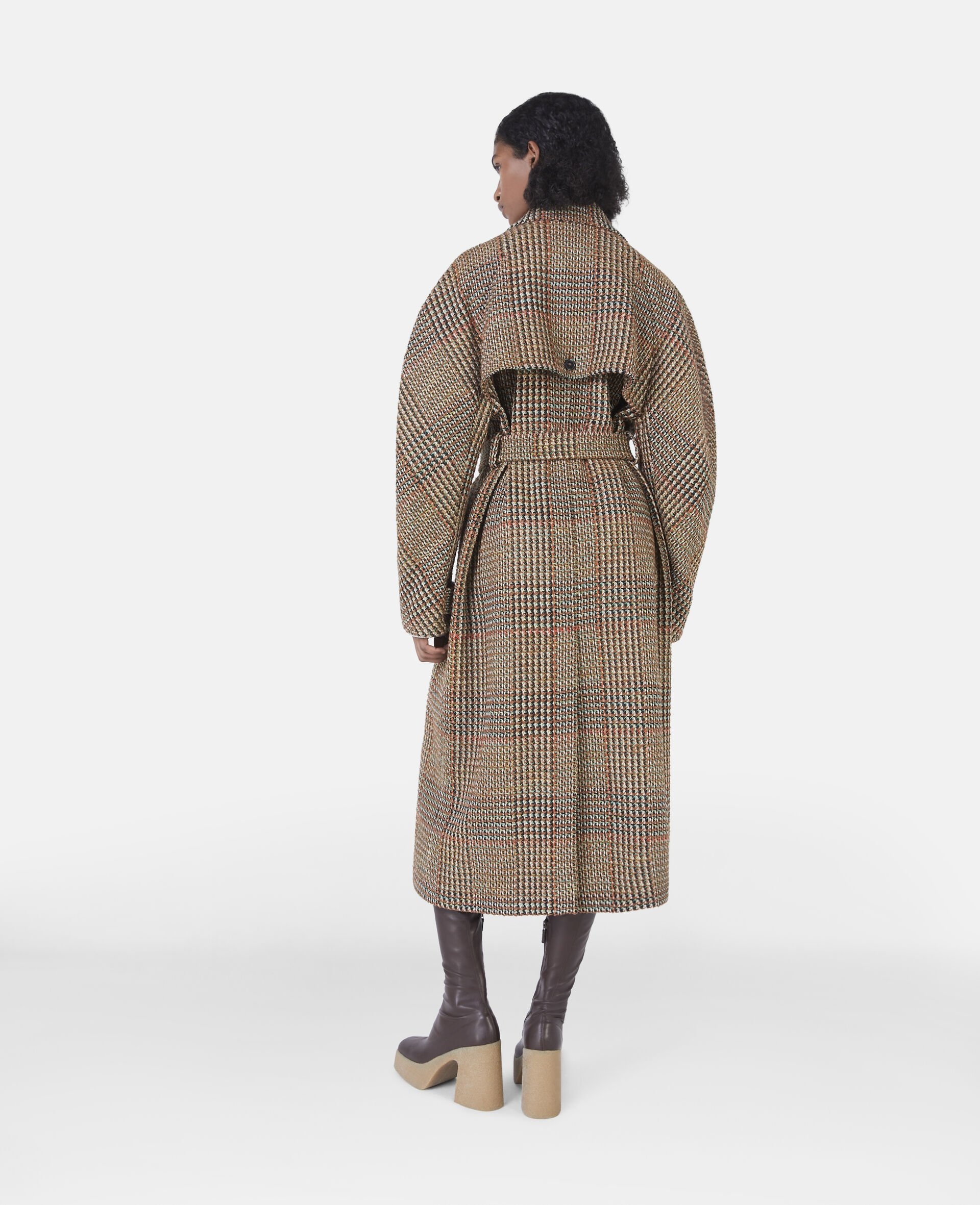 Tweed Belted Long Coat - 3