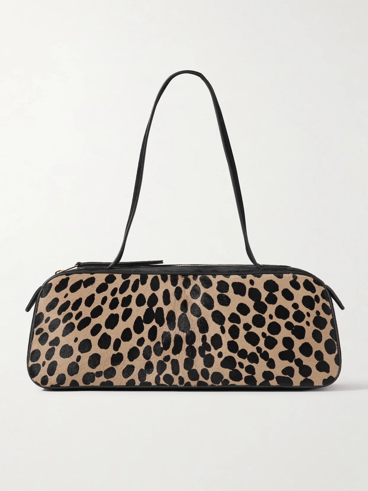 Simona Leather-trimmed Leopard-print Calf Hair Shoulder Bag - 1