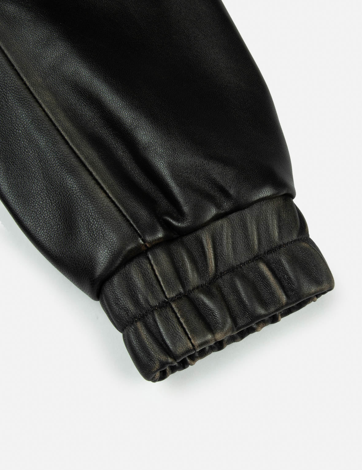 SEAGULL EMBROIDERY AND LOGO APPLIQUÉ FASHION FIT LEATHER JACKET - 5