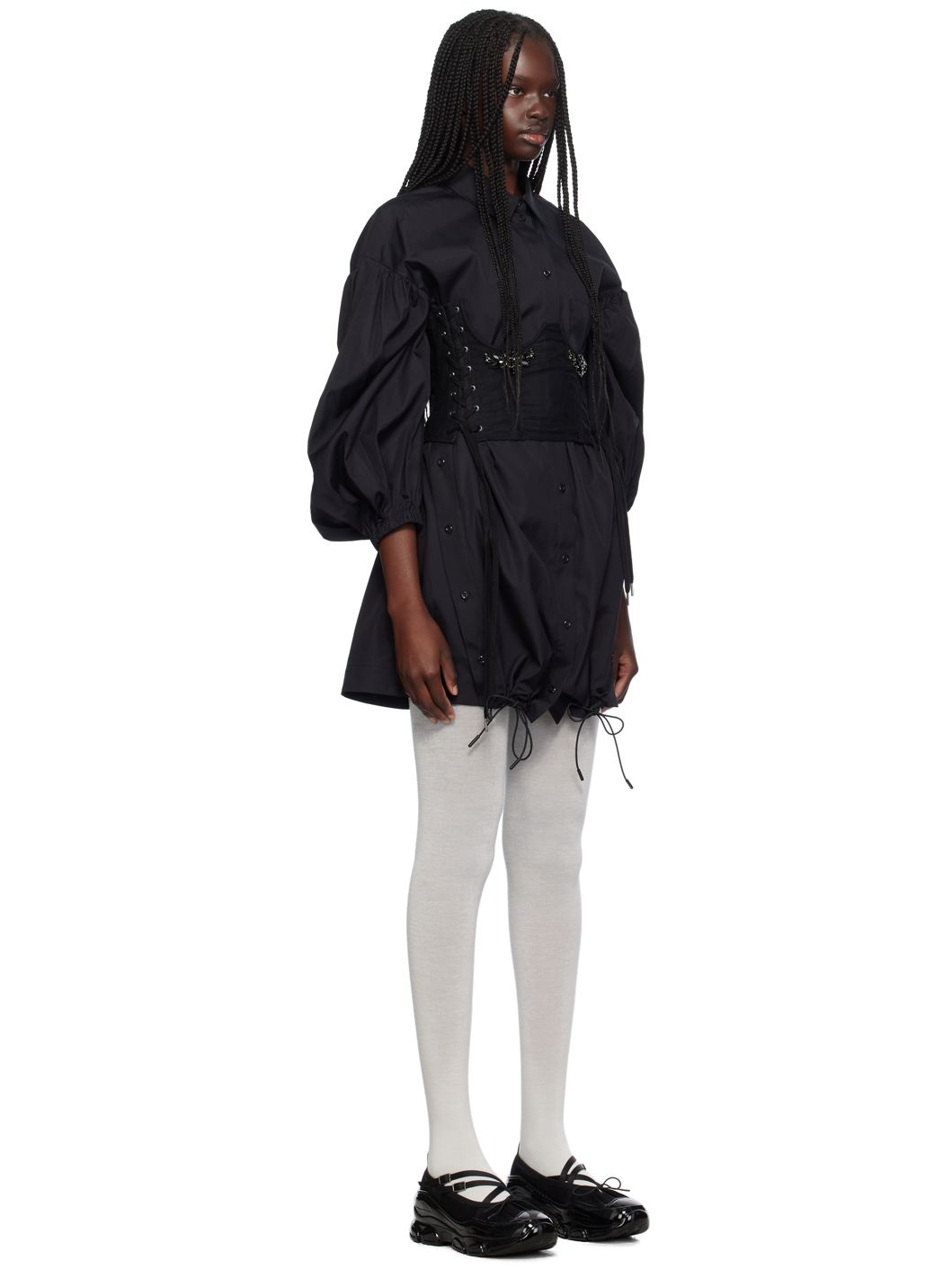 Black Trapeze Midi Dress - 2