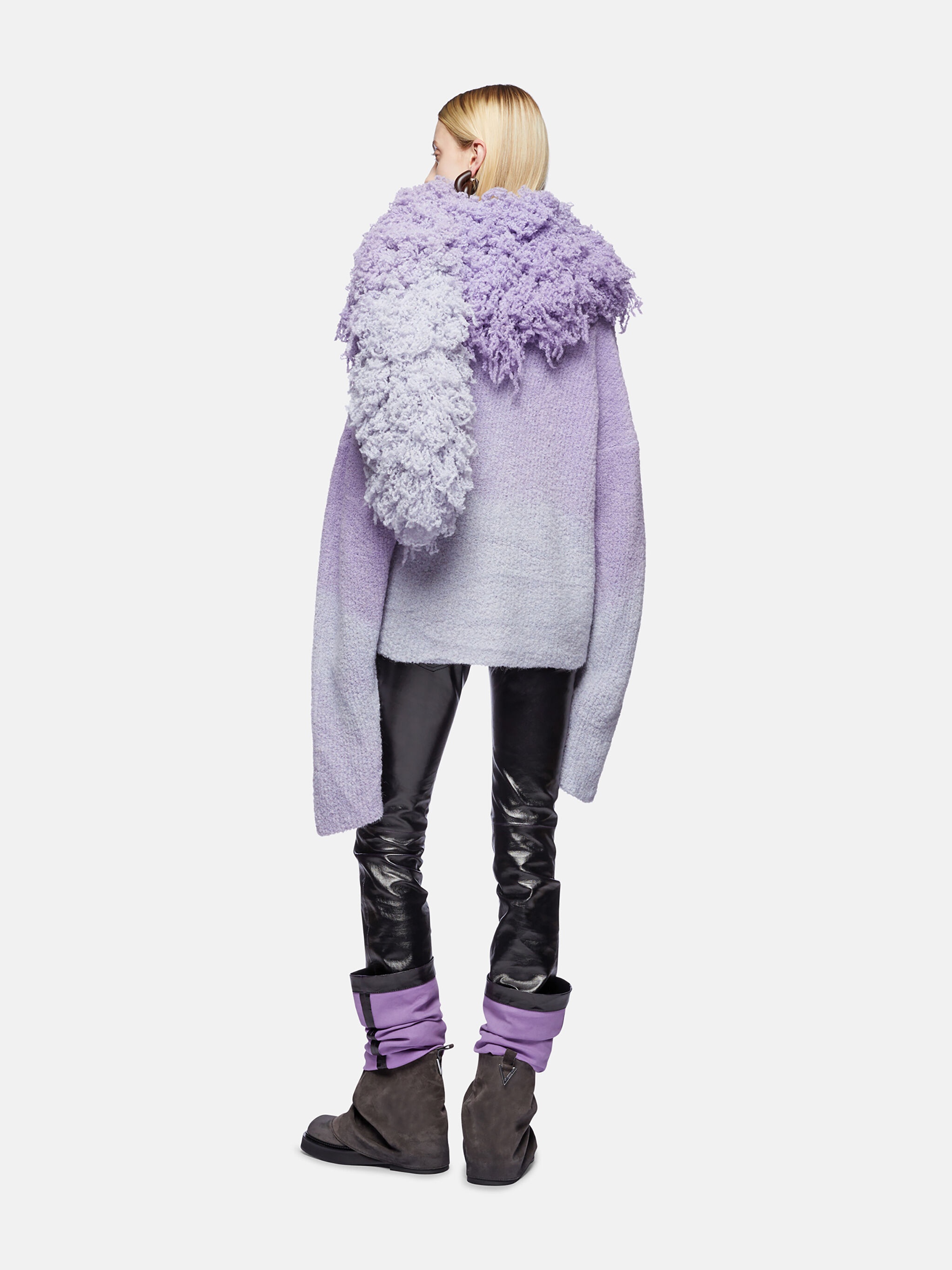 EGGPLANT AND BLACK LONG PANTS - 3