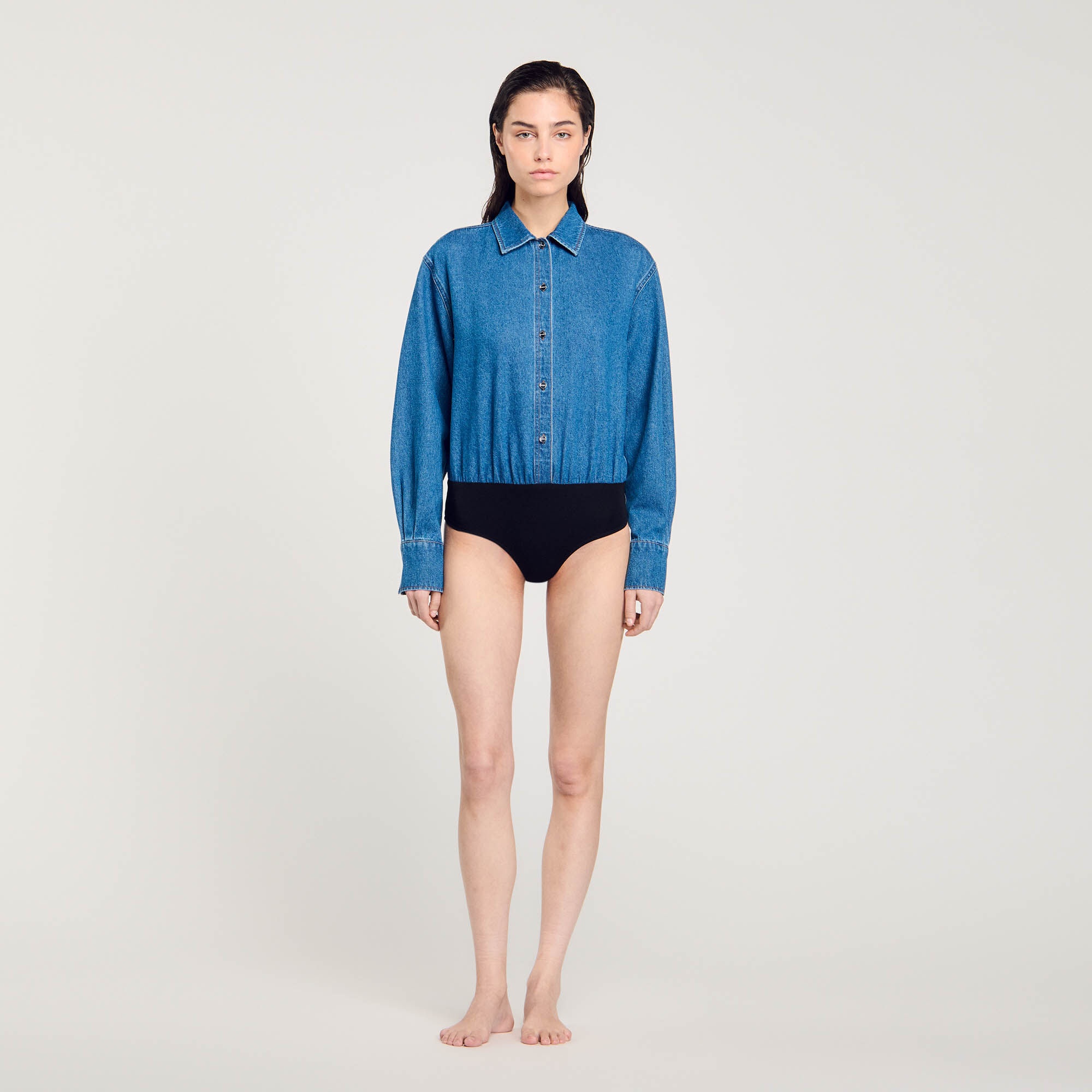 DENIM SHIRT BODYSUIT - 3