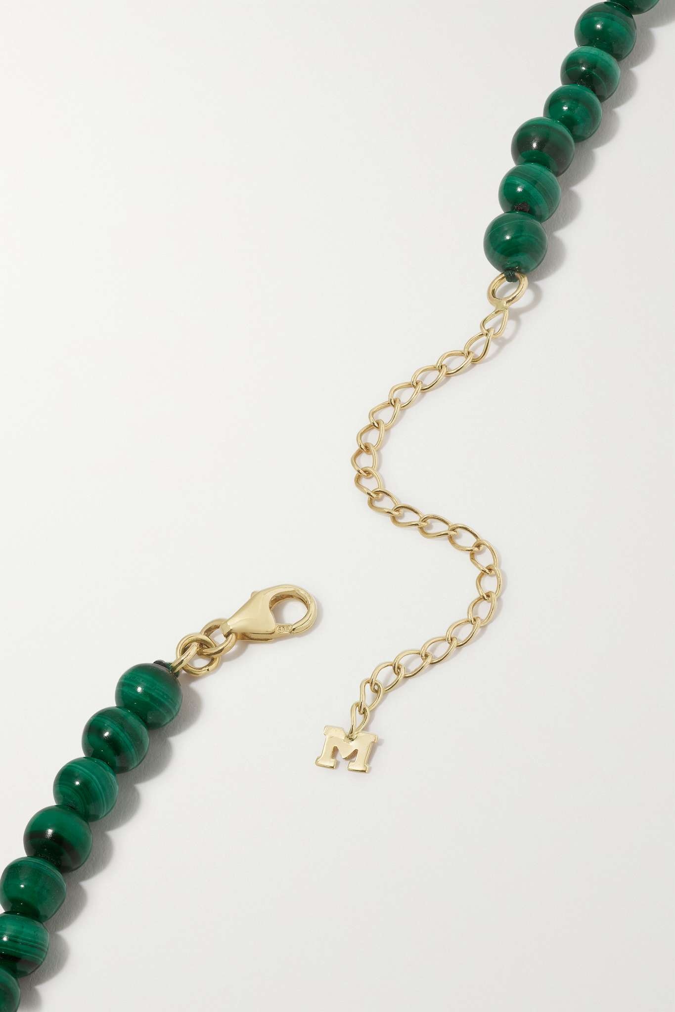 14-karat gold malachite necklace - 3