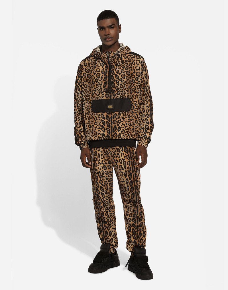 Dolce & Gabbana Jogging pants with leopard-print Crespo and tag outlook