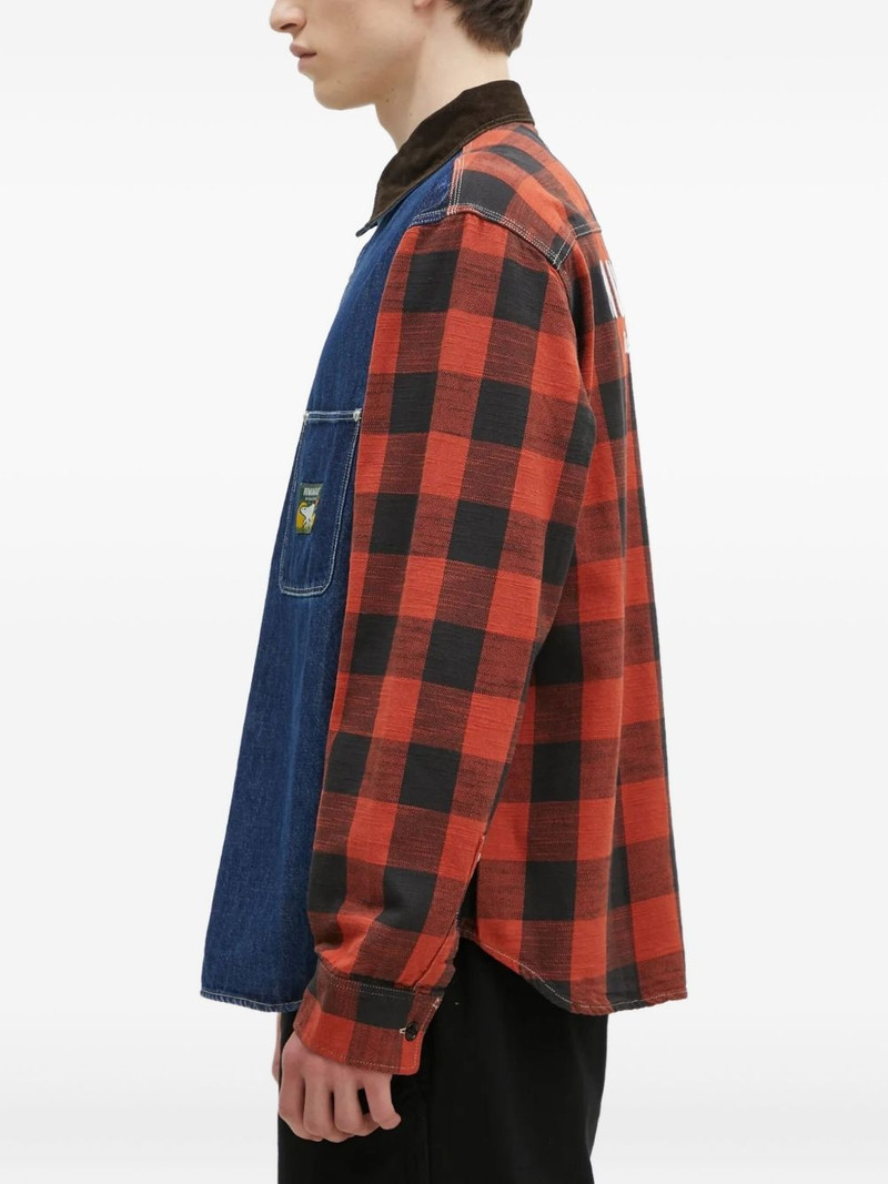 Human Made denim plaid panelled shirt outlook