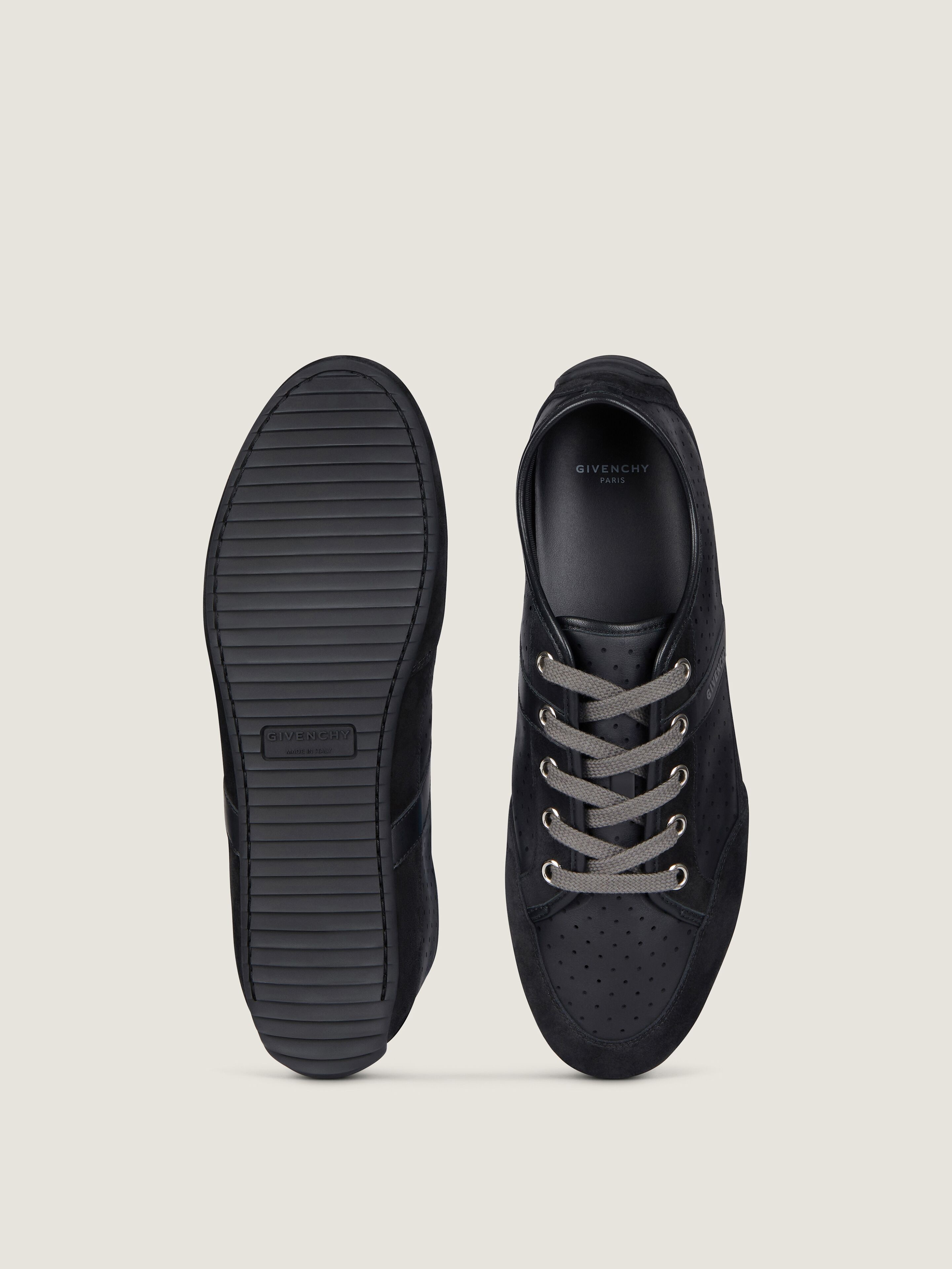 SLIM SNEAKERS IN PERFORATED LEATHER AND SUEDE - 4